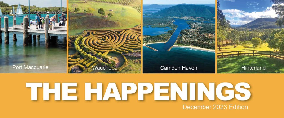 The Happenings Dec 2023 website banner